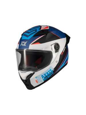 Axxis Fenix Essence Parlak Mavi - Beyaz Full Face Kask