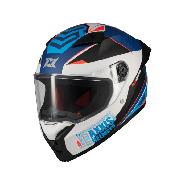 Axxis Fenix Essence Parlak Mavi - Beyaz Full Face Kask