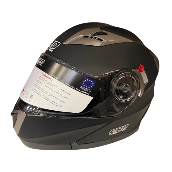 CRN 925 Mat Siyah Güneş Vizörlü Çenesi Açılır Kask