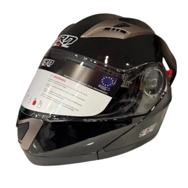 CRN 925 Siyah Güneş Vizörlü Çenesi Açılır Kask