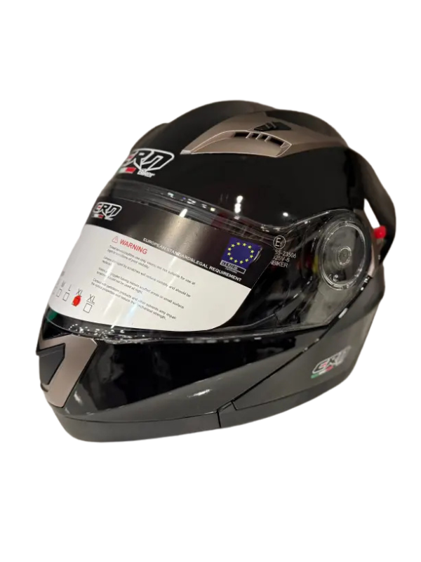 CRN 925 Siyah Güneş Vizörlü Çenesi Açılır Kask