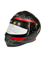 CRN FS-867 Mat Gri - Siyah - Kırmızı Güneş Vizörlü Full Face Kask