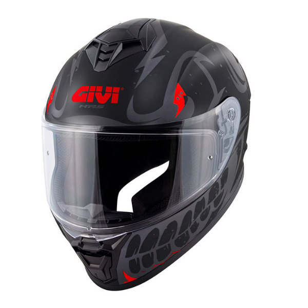GIVI 50.X Bones Mat Siyah - Kırmızı Full Face Kask