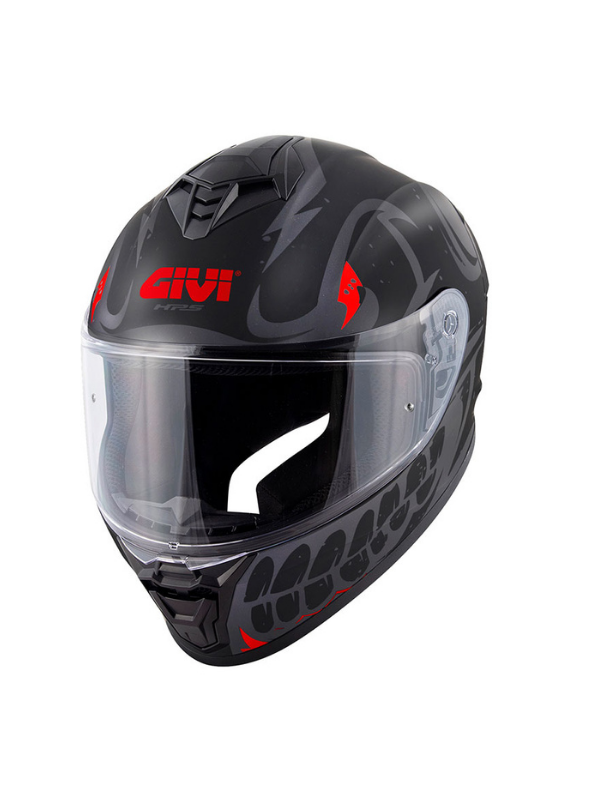 GIVI 50.X Bones Mat Siyah - Kırmızı Full Face Kask