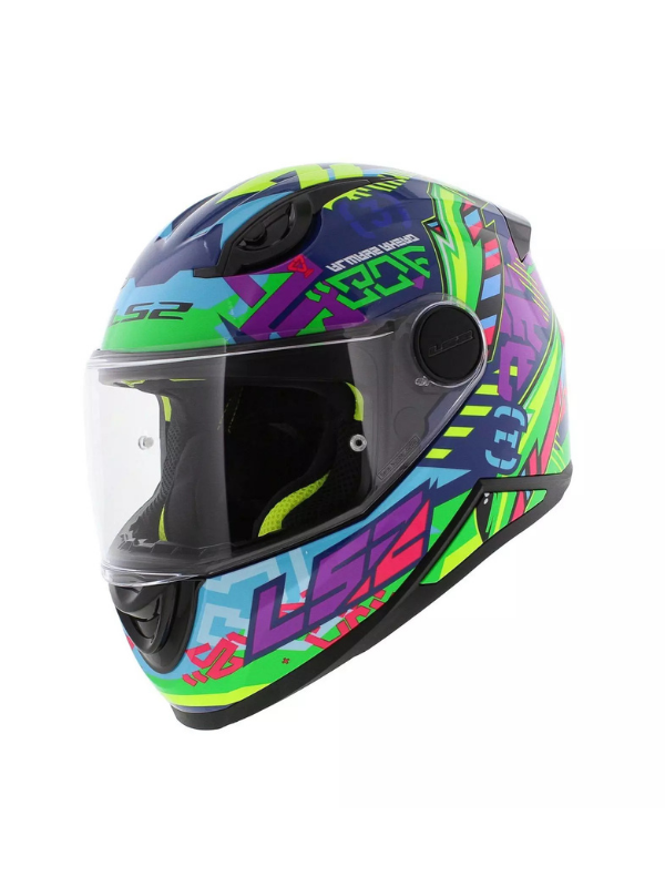 LS2 Kid Svent Mavi - Yeşil Full Face Çocuk Kaskı