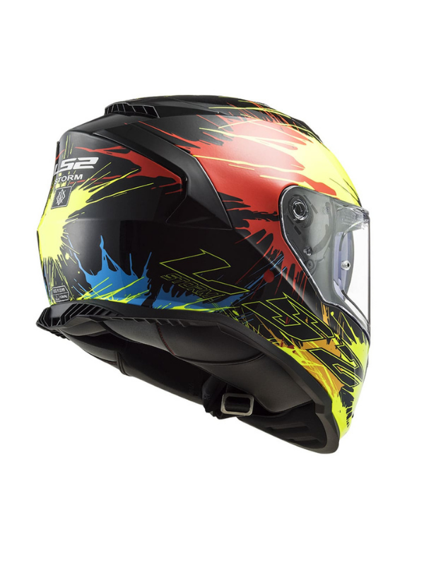LS2 Storm 2 Drop Siyah - Sarı - Kırmızı Full Face Kask