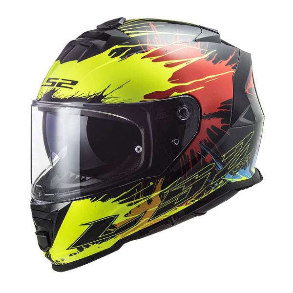 LS2 Storm 2 Drop Siyah - Sarı - Kırmızı Full Face Kask