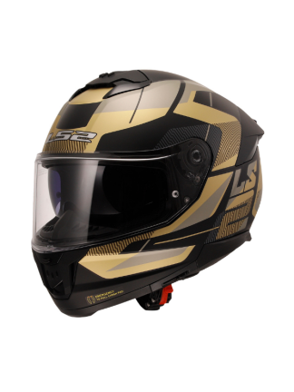 LS2 Stream 2 Road Mat Siyah - Gold - Gri Full Face Kask