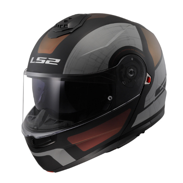 LS2 Strobe 2 Phantom Mat Siyah Mor Mavi Çenesi Açılır Kask