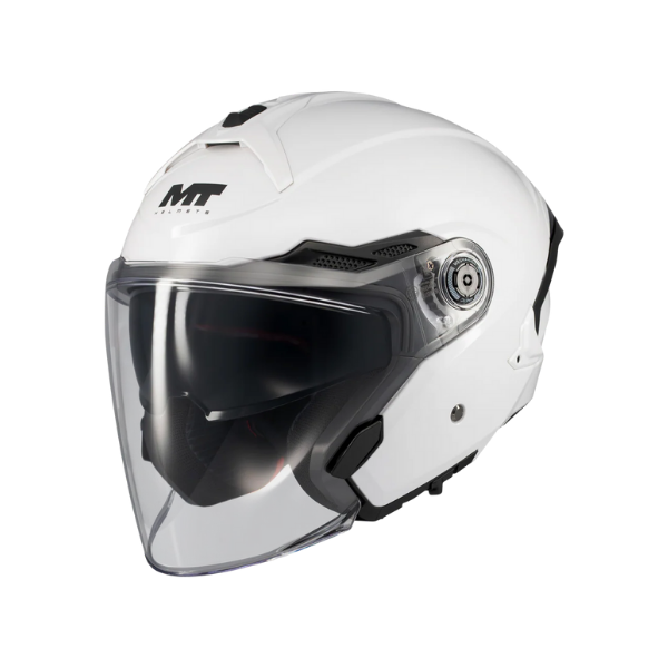 MT Cosmo SV Parlak Beyaz Çenesiz Motosiklet Kaskı