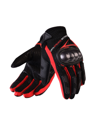 Vexo Stella Siyah - Kırmızı Yazlık Motorcu Eldiveni