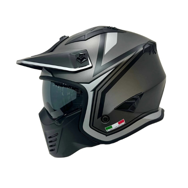 Sway SW 726X Tokyo Gri - Siyah Modüler Motosiklet Kaskı