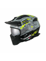 Sway SW 726X Tokyo Trooper Gri - Sarı Modüler Motosiklet Kaskı