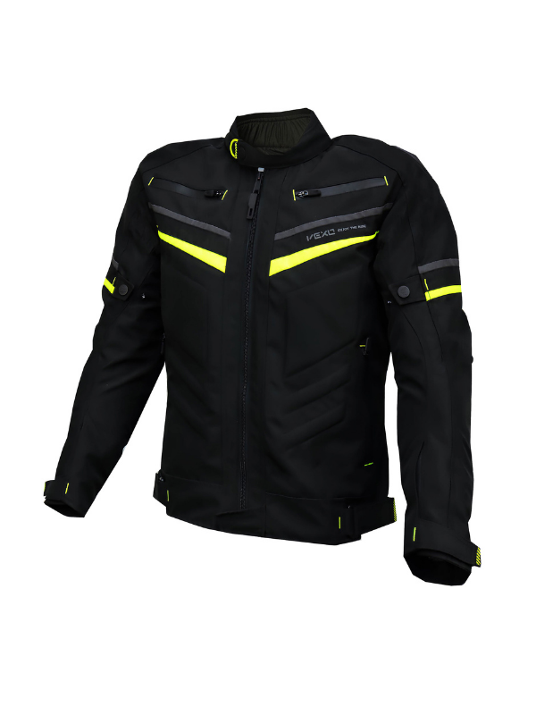 Vexo California Siyah - Sarı Mevsimlik Motorcu Montu