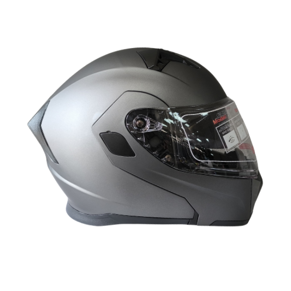 JK Mat Gri Çene Açılır Motorcu Kaskı