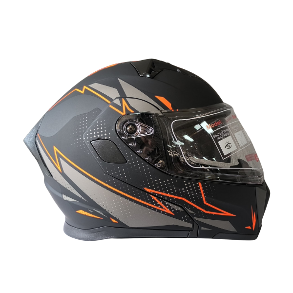 JK Mat Siyah - Sarı Çene Açılır Motorcu Kaskı