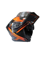 JK Siyah - Turuncu Çene Açılır Motorcu Kaskı