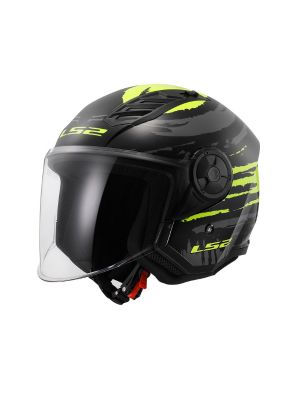LS2 Airflow 2 Brush Siyah - Neon Sarı Çenesiz Kask