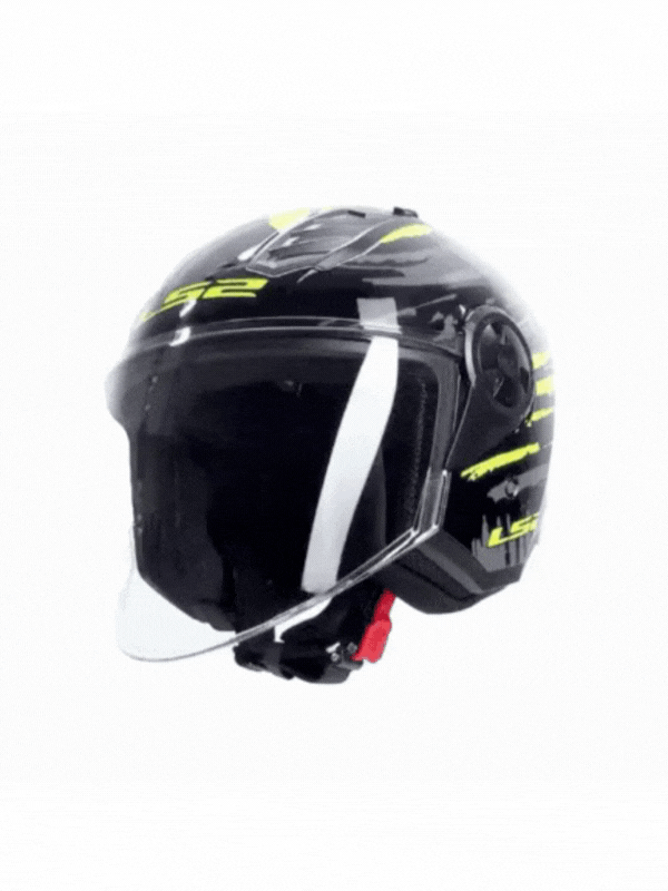 LS2 Airflow 2 Brush Siyah - Neon Sarı Çenesiz Kask