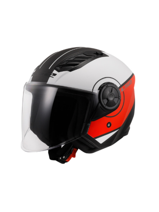 LS2 Airflow 2 Cover Mat Siyah - Beyaz - Kırmızı Çenesiz Kask