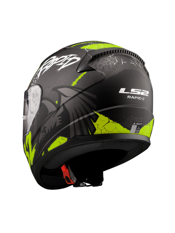LS2 Rapid 2 Raven Siyah - Sarı - Beyaz Full Face Kask
