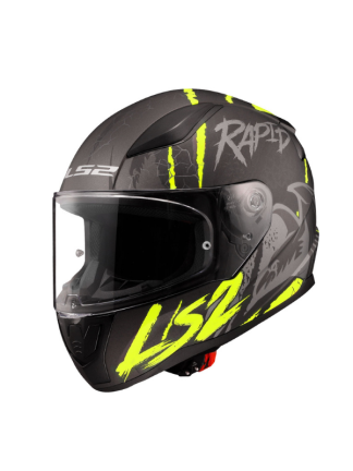 LS2 Rapid 2 Raven Siyah - Sarı - Beyaz Full Face Kask