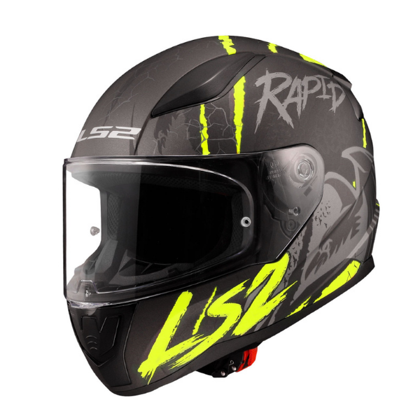 LS2 Rapid 2 Raven Siyah - Sarı - Beyaz Full Face Kask