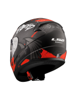 LS2 Rapid 2 Raven Siyah - Kırmızı - Beyaz Full Face Kask