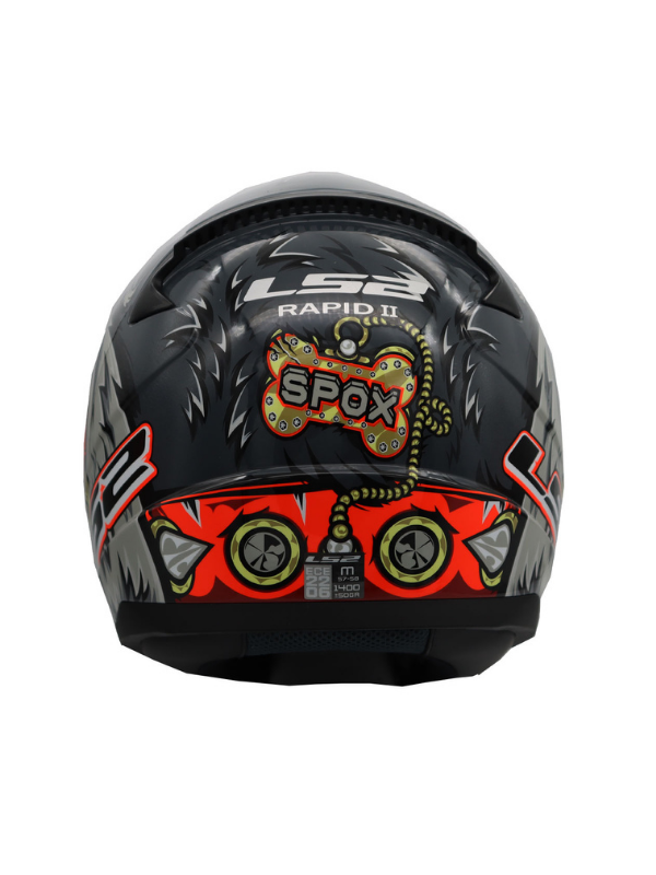 LS2 Rapid 2 Spox Gri - Kırmızı Full Face Kask