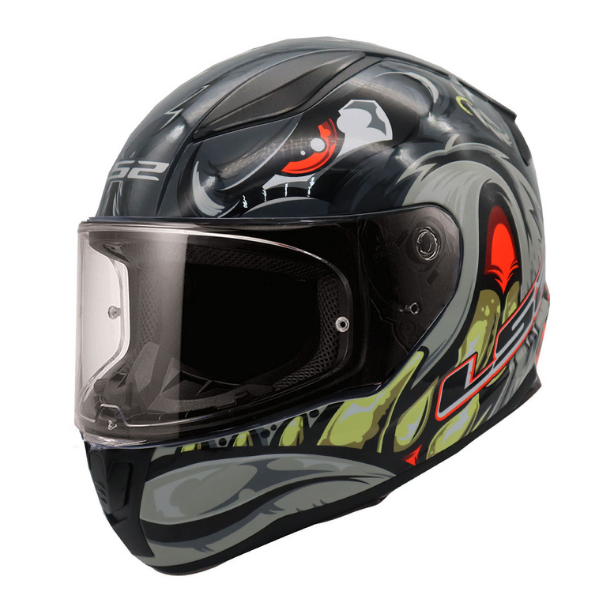 LS2 Rapid 2 Spox Gri - Kırmızı Full Face Kask