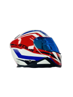 STWIN England Çene Açılır Mavi Aynalı Vizörlü Motorcu Kaskı