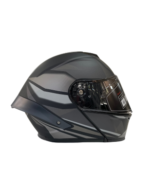 Wosen Mat Siyah 5A Çene Açılır Motorcu Kaskı