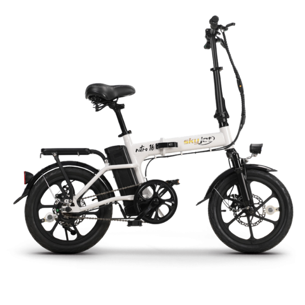 Skyjet Nitro 16 Katlanır İnce Teker Elektrikli Bisiklet Beyaz
